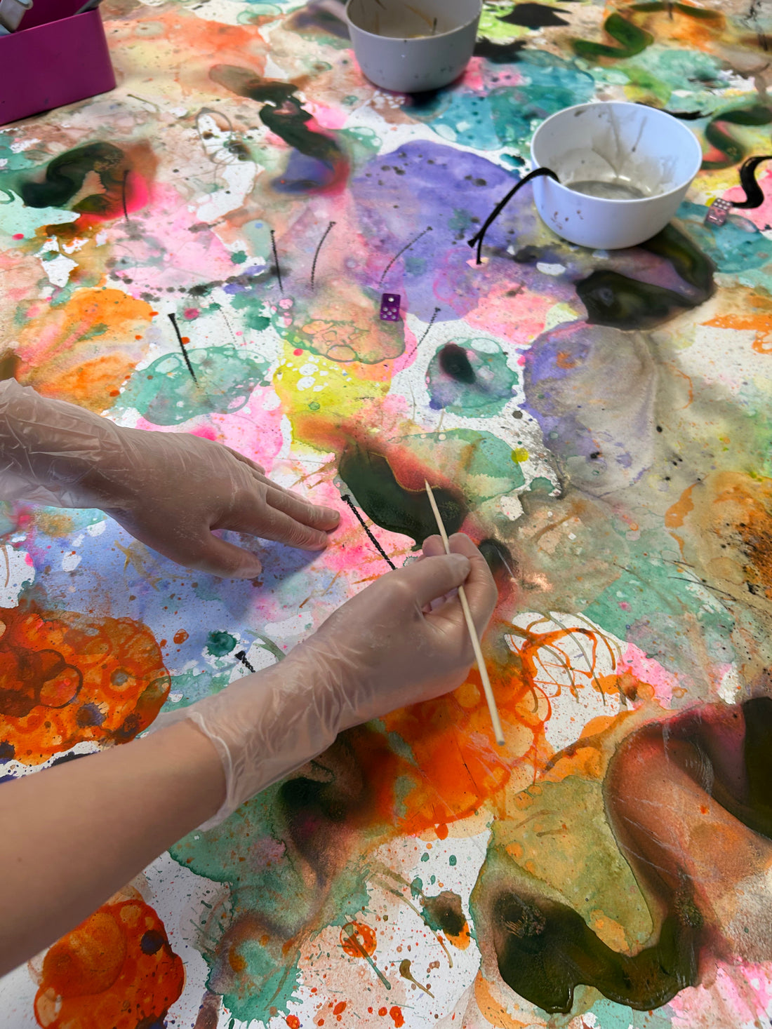 3/4 -2025 första gen.konst workshopen med ungdomarna från Klostergårdens Mötesplats för Unga i Lund